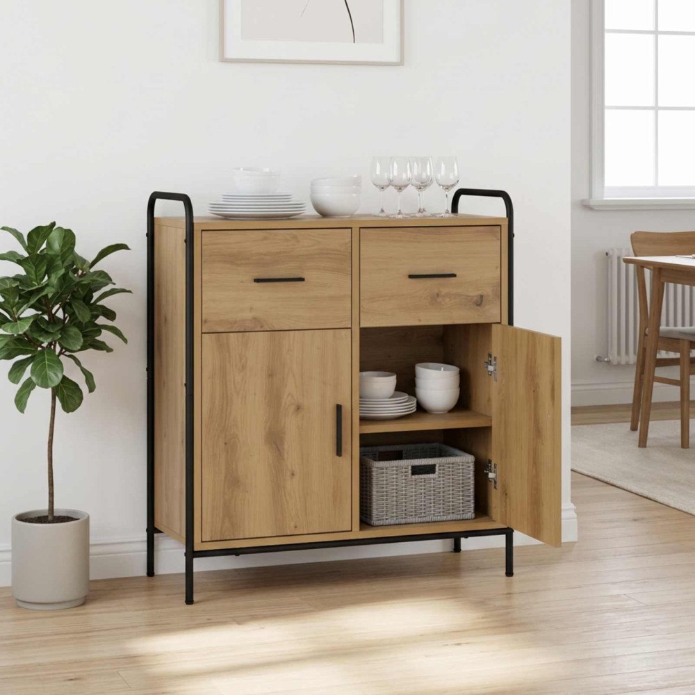 vidaXL Sideboard Artisan-ek 97 x 33 x 81 cm Konstruerat trä