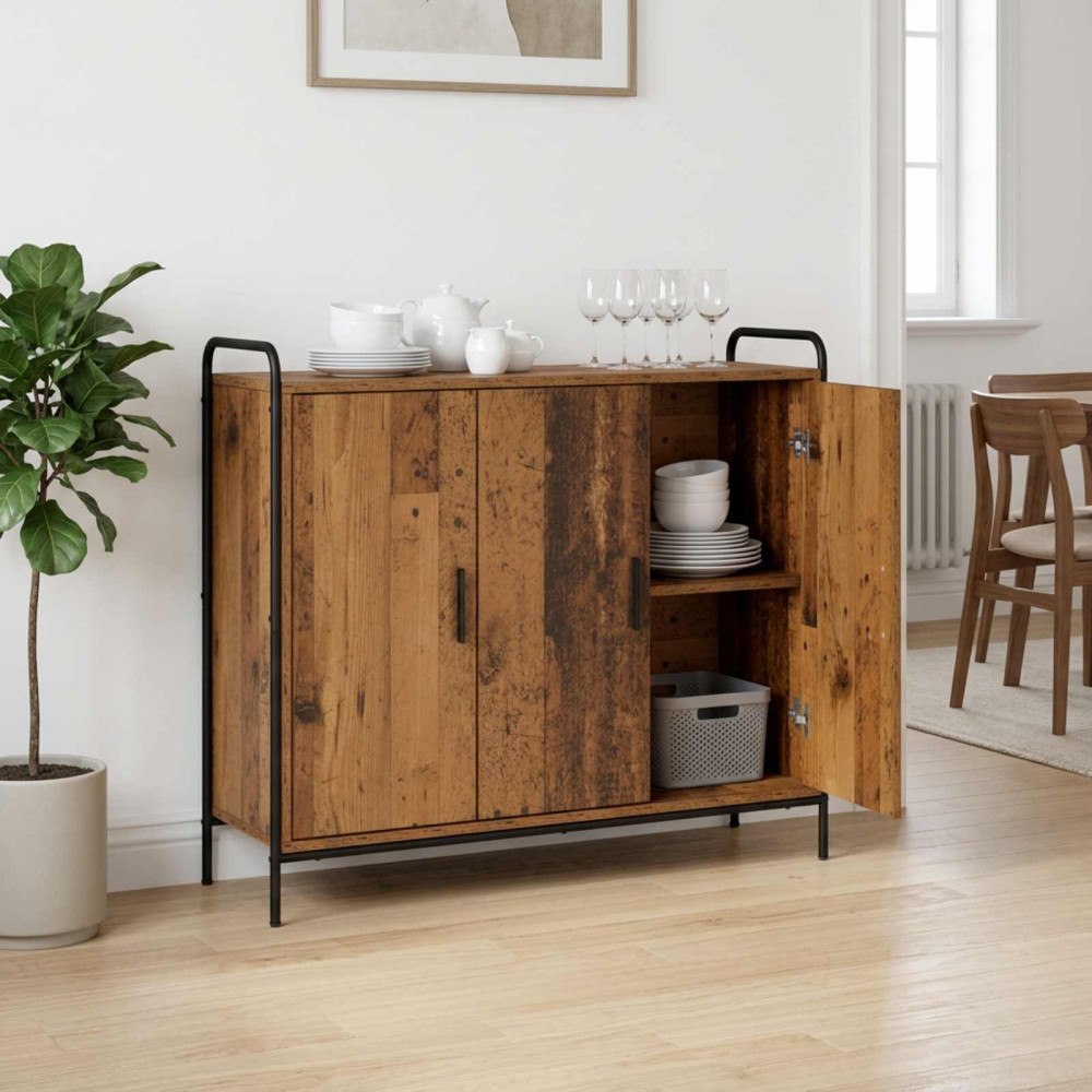vidaXL Sideboard Gammalt trä 97 x 33 x 81 cm Konstruerat trä