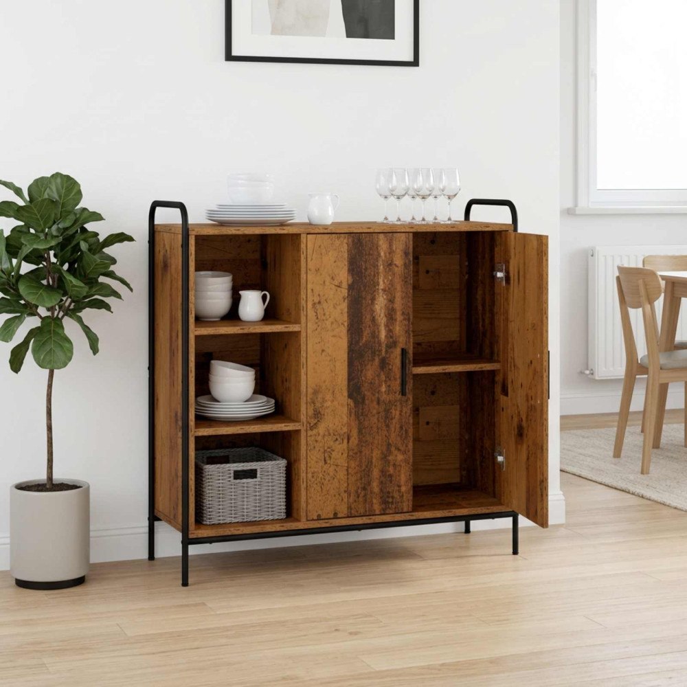 vidaXL Sideboard Gammalt trä 97 x 33 x 81 cm Konstruerat trä