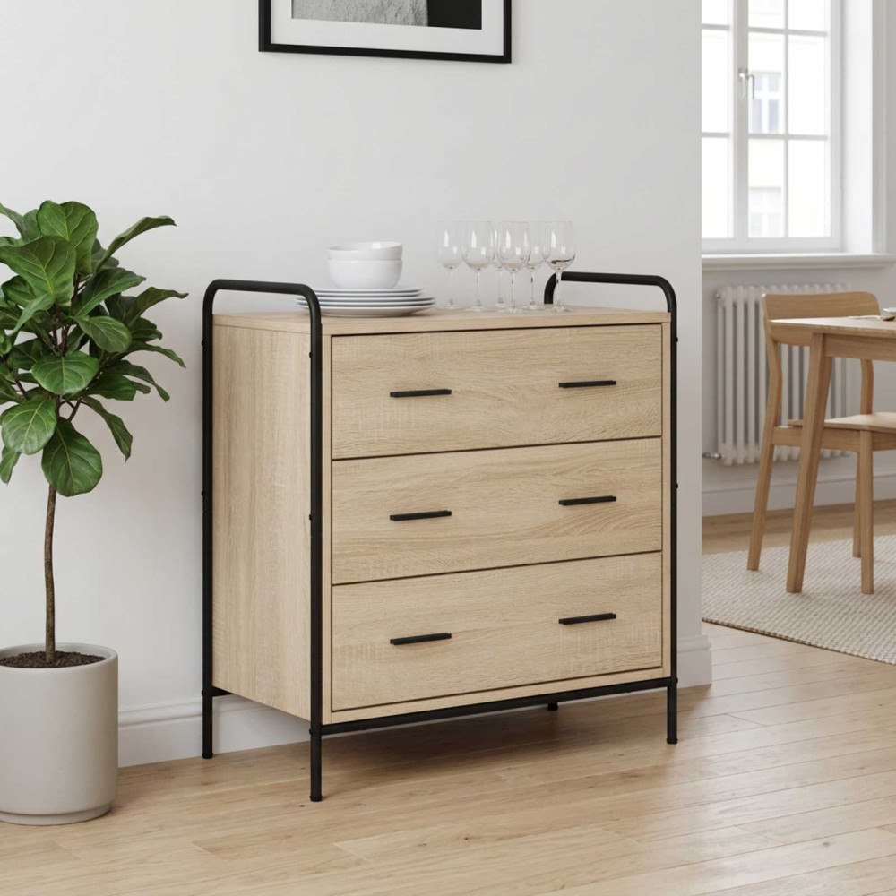 vidaXL Lådans skåp Sonoma-ek 70 x 39,5 x 71 cm Konstruerat trä