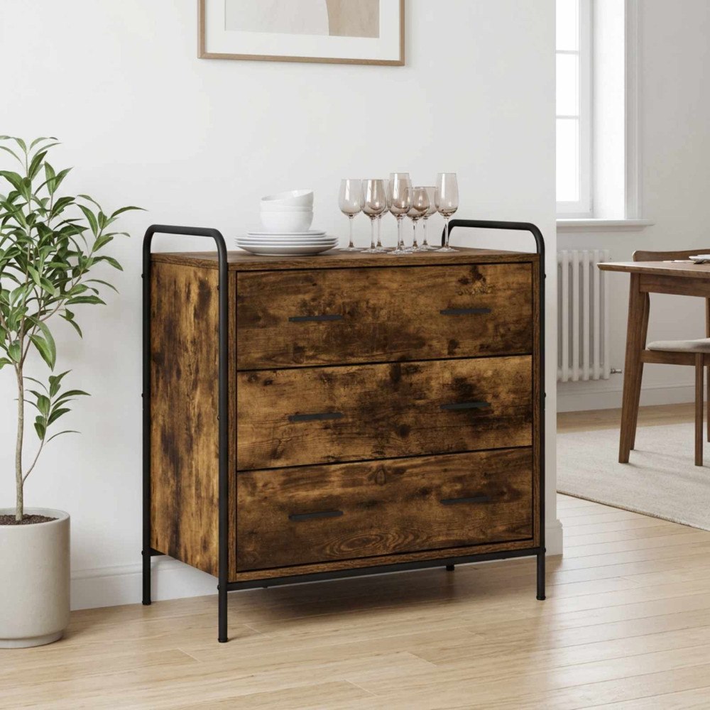 vidaXL Lådans skåp Rökt ek 70 x 39,5 x 71 cm Konstruerat trä