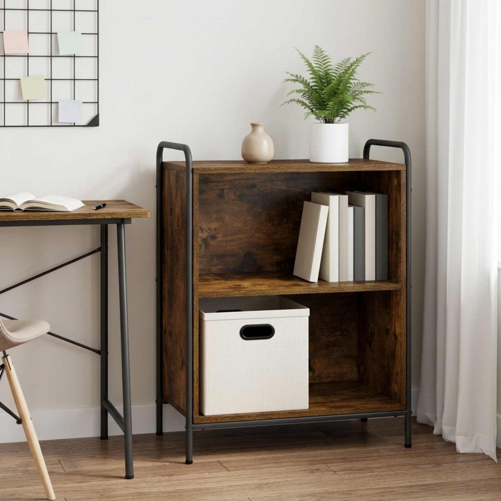 vidaXL Bokskåp 80 x 33 x 80 cm Konstruerat trä Rökt ek