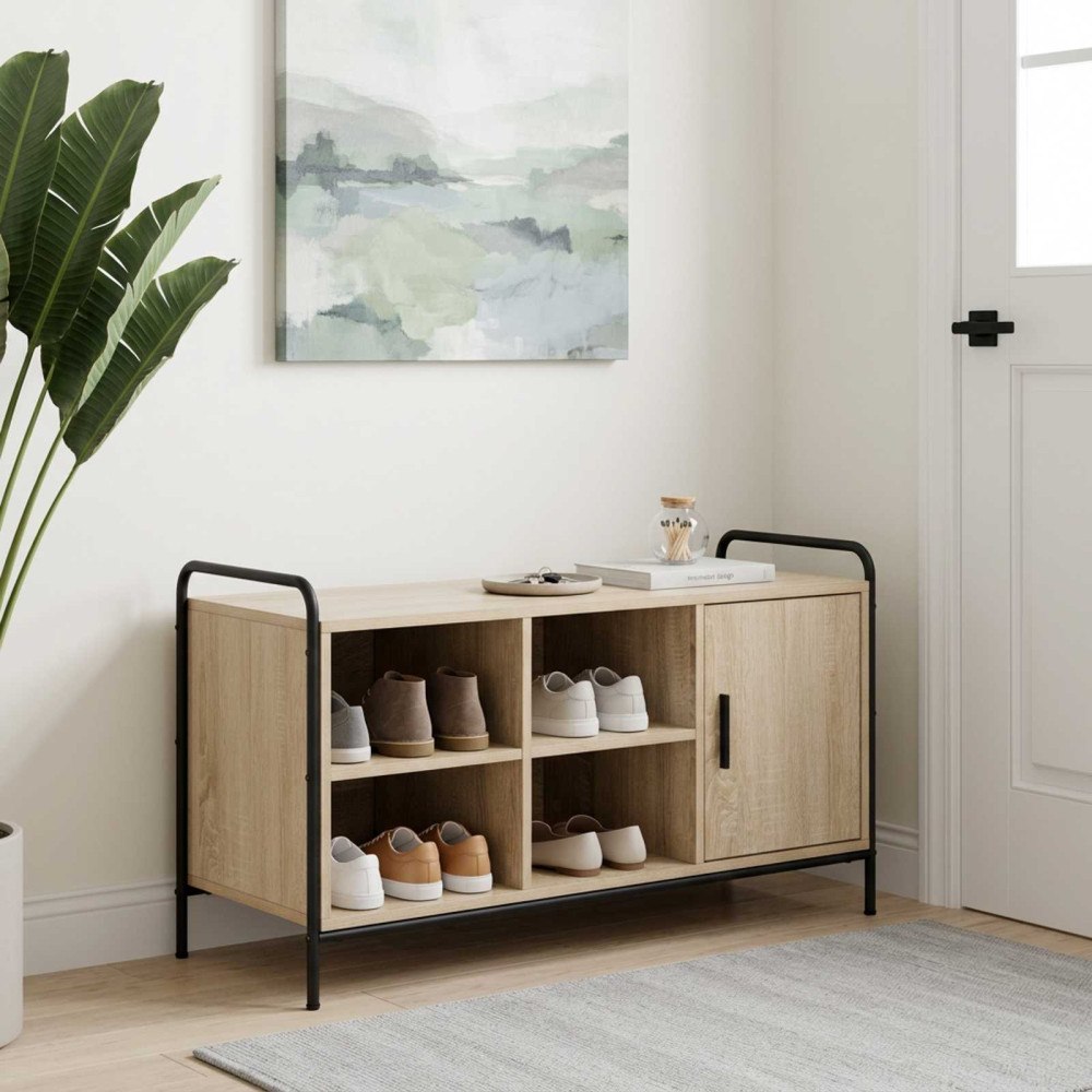vidaXL Skoskåp 100 x 39,5 x 55,5 cm Konstruerat trä Sonoma-ek