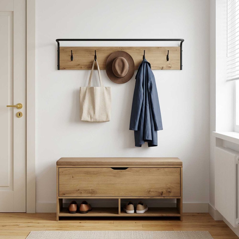 vidaXL Klädhängare Artisan-ek 100 x 30 x 25 cm Konstruerat trä