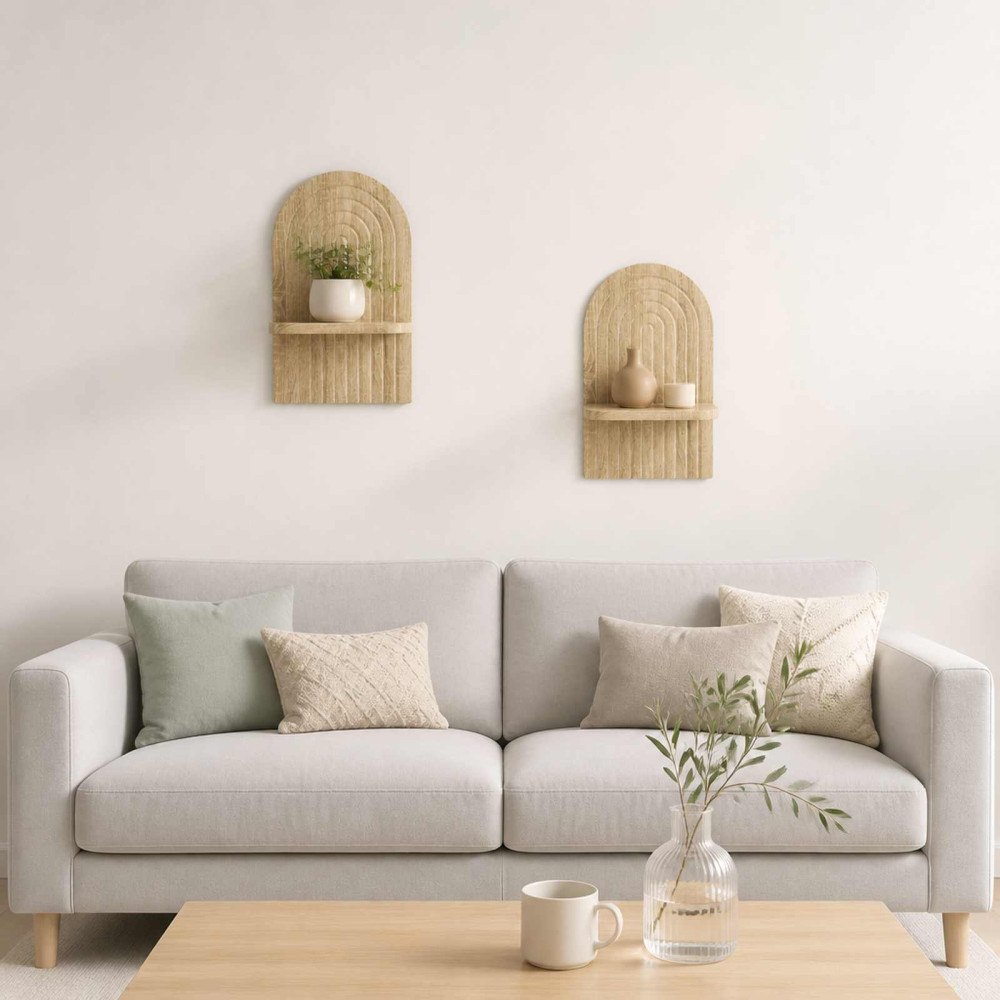 vidaXL Vägg hylla 2 st Sonoma-ek 23 x 13,5 x 37,5 cm Konstruerat trä