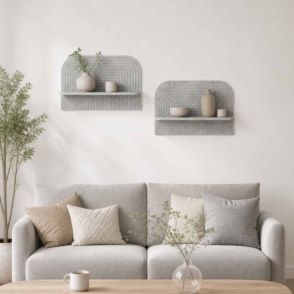 vidaXL Vägg hylla 2 st Betonggrå 60 x 13.5 x 37.5 cm Konstruerat trä