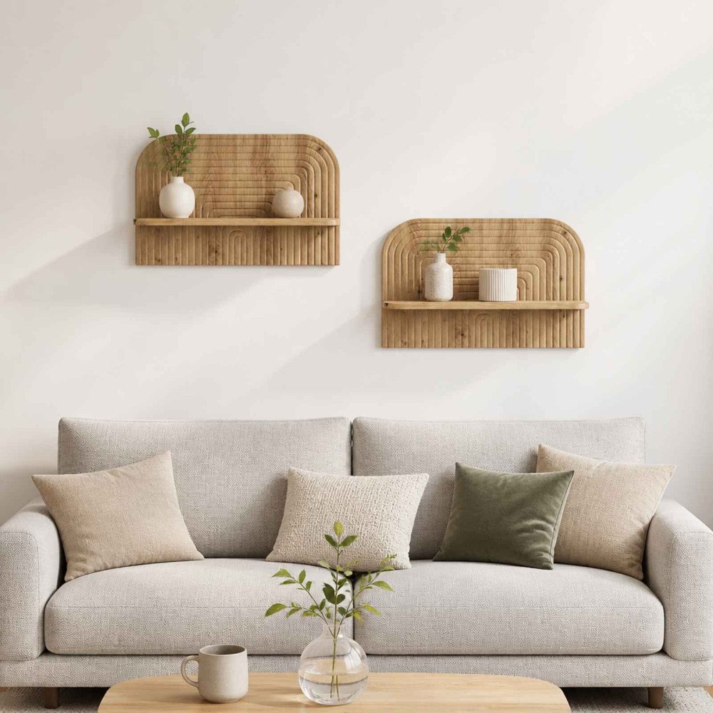vidaXL Vägg hylla 2 st Artisan-ek 60 x 13.5 x 37.5 cm Konstruerat trä