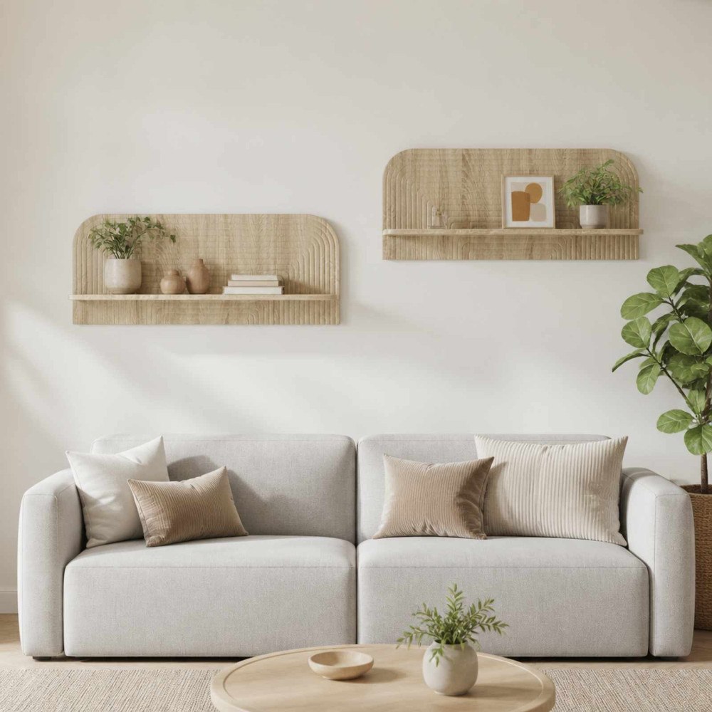 vidaXL Vägg hylla 2 st Sonoma-ek 102 x 13,5 x 37,5 cm Konstruerat trä