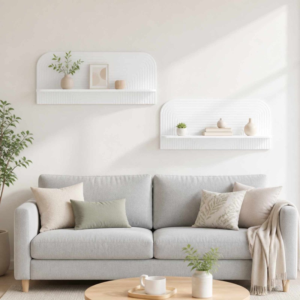 vidaXL Vägg hylla 2 st Vit högglans 102 x 13,5 x 37,5 cm