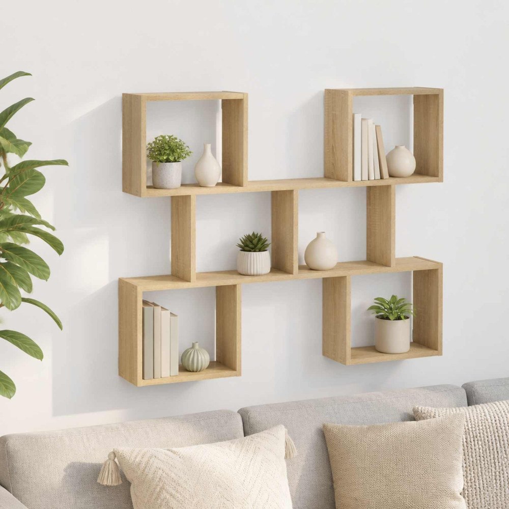 vidaXL Vägg hylla Sonoma-ek 103 x 17 x 80 cm Konstruerat trä