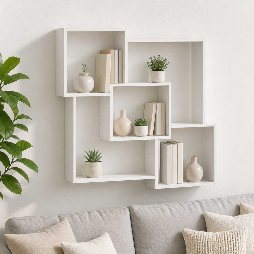 vidaXL Vägghylla Vit 98 x 17 x 91 cm Konstruerat trä