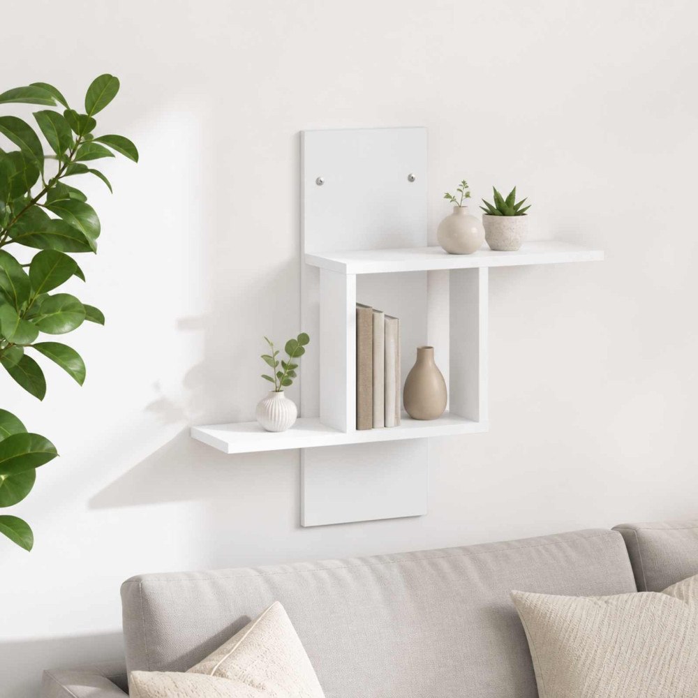 vidaXL Vägg hylla Vit 59 x 17 x 63 cm Konstruerat trä