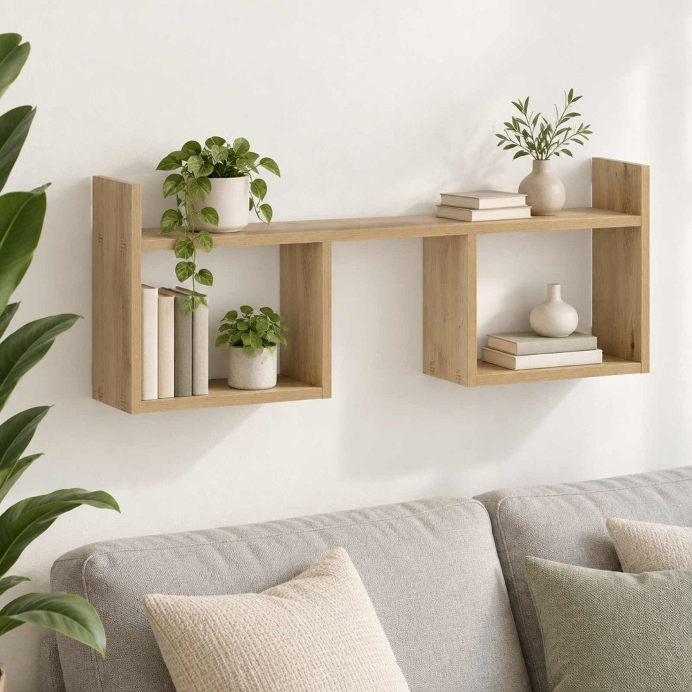 vidaXL Vägghylla Artisan-ek 90 x 17 x 32 cm Konstruerat trä