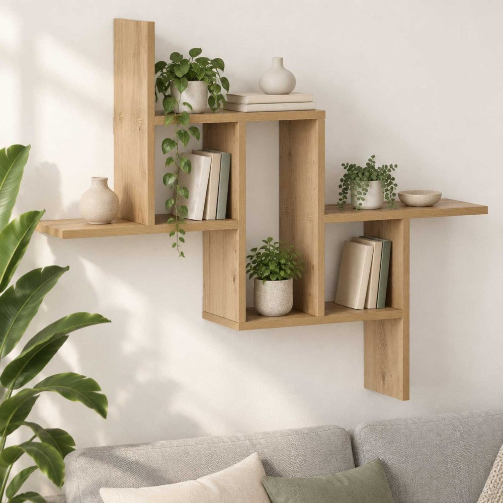vidaXL Vägg hylla Artisan-ek 87 x 17 x 75 cm Konstruerat trä