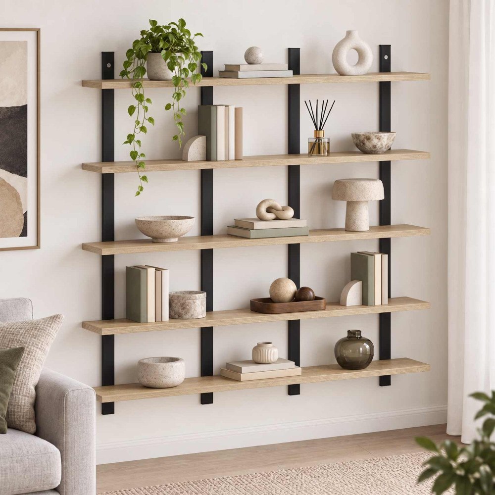 vidaXL Vägghylla Sonoma-ek 102 x 13,5 x 102 cm Konstruerat trä