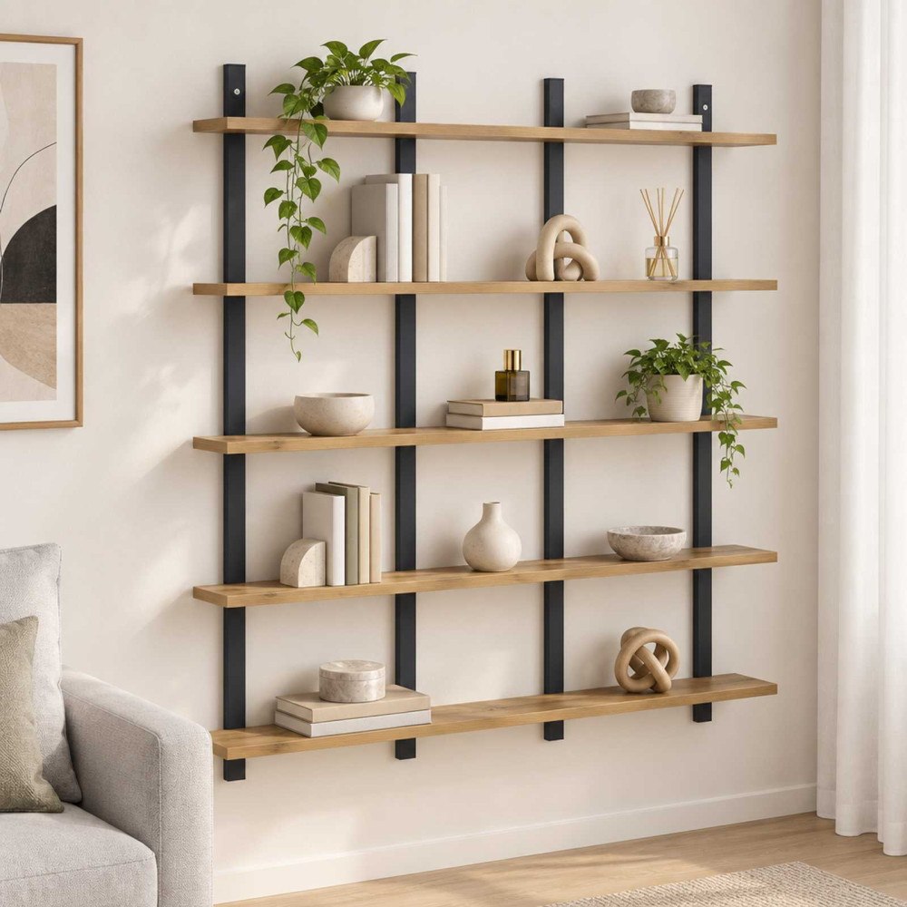 vidaXL Vägghylla Artisan-ek 102 x 13,5 x 102 cm Konstruerat trä