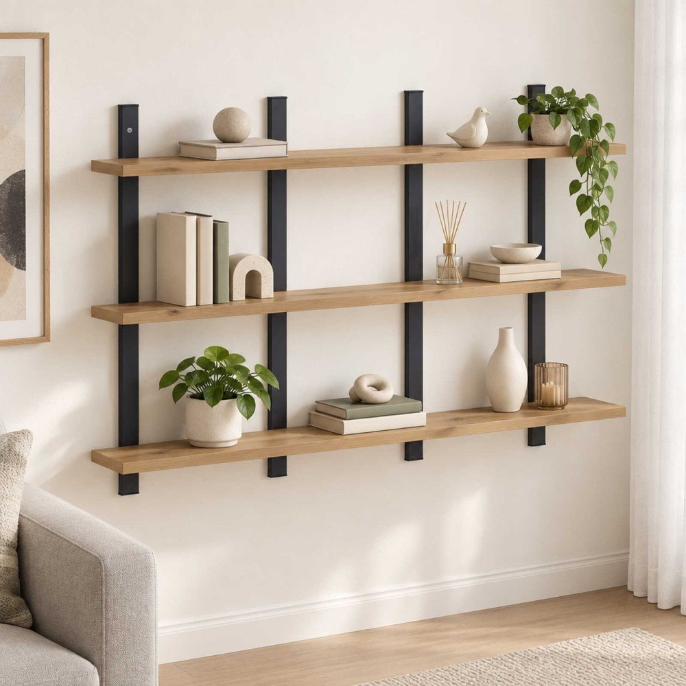 vidaXL Vägg hylla Artisan-ek 102 x 13.5 x 58 cm Konstruerat trä