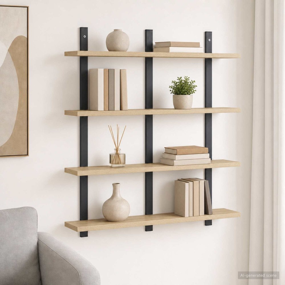 vidaXL Vägg hylla Sonoma-ek 79,5 x 13,5 x 80 cm Konstruerat trä