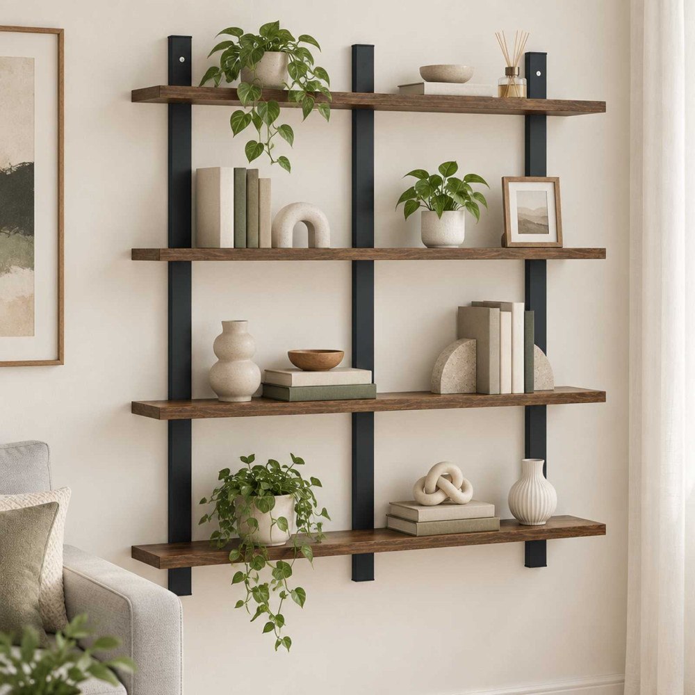 vidaXL Vägg hylla Rökt ek 79,5 x 13,5 x 80 cm Konstruerat trä