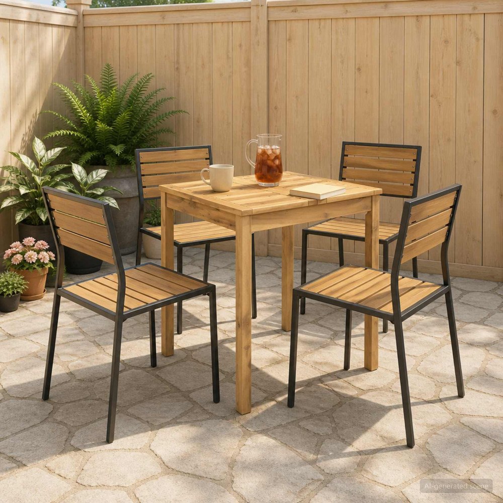 vidaXL Trädgårds Middagsbord Vit tvätt 60 x 60,5 x 75 cm