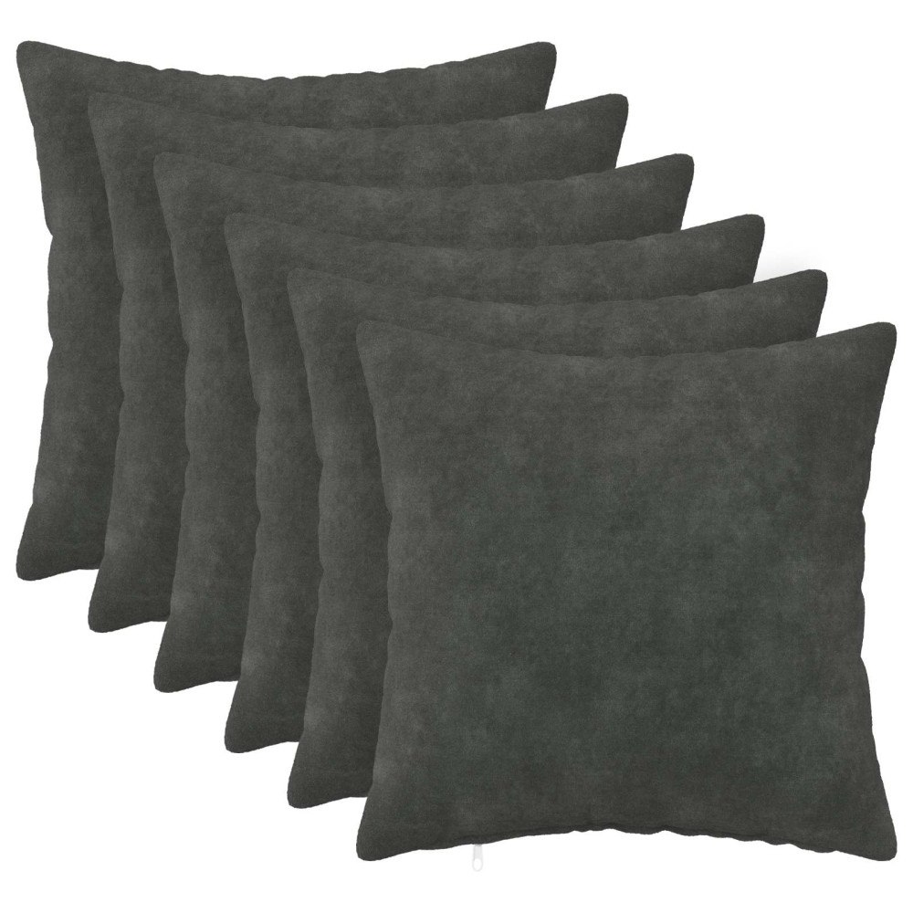 vidaXL Kuddöverdrag 6 st HEERLEN Antracit 30 x 30 cm