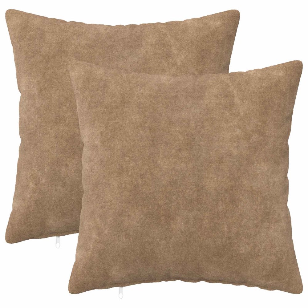 vidaXL Kuddöverdrag 2 st HEERLEN Taupe 35 x 35 cm Mikrofiber Fleece