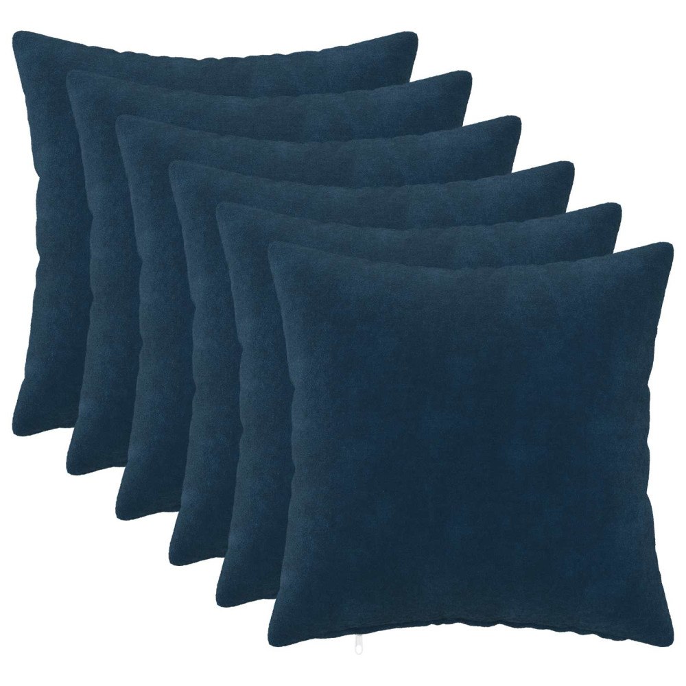 vidaXL Kuddöverdrag 6 st HEERLEN Blå 40 x 40 cm Mikrofiber Fleece