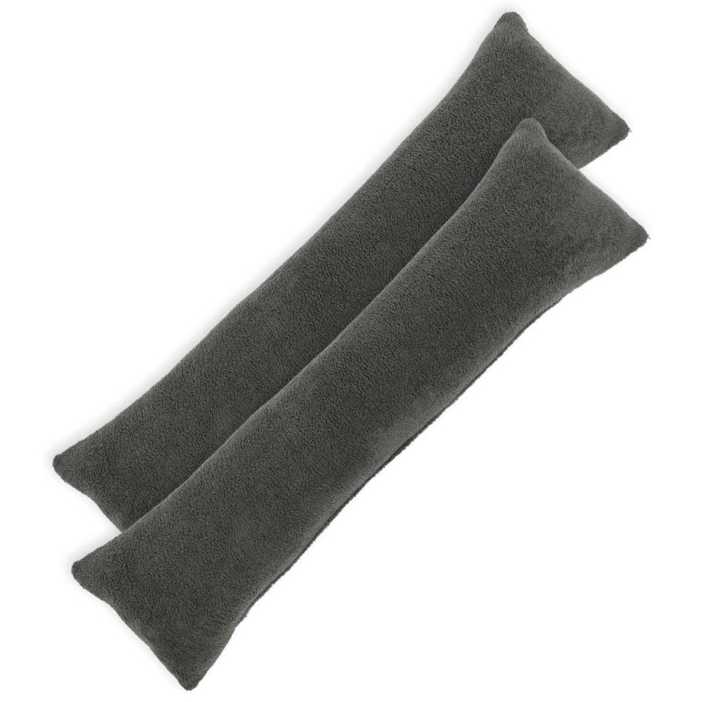 vidaXL Kuddöverdrag 2 st HEERLEN Mörkgrå 40 x 145 cm Bouclé