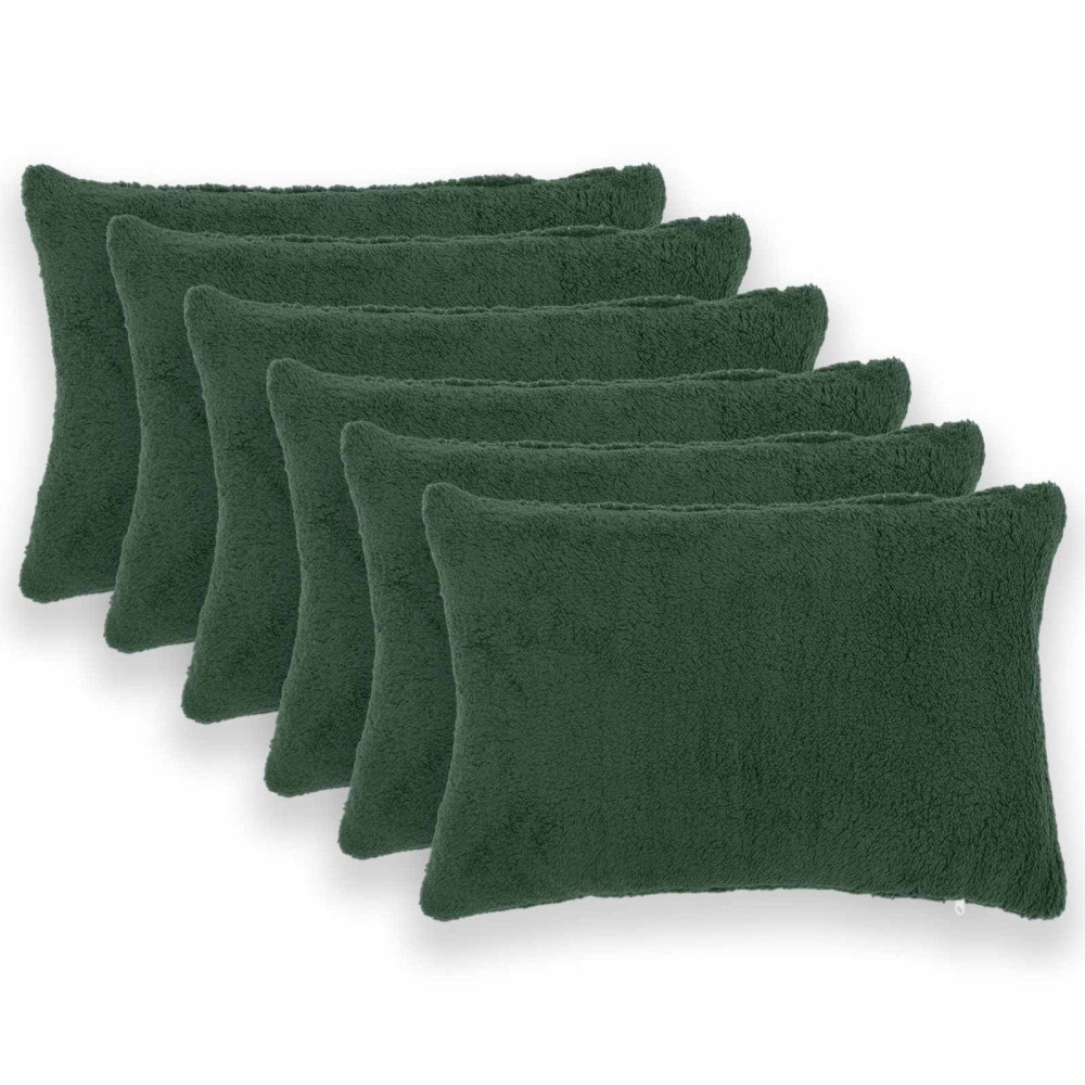 vidaXL Kuddöverdrag 6 st HEERLEN Mörkgrön 40 x 60 cm Bouclé