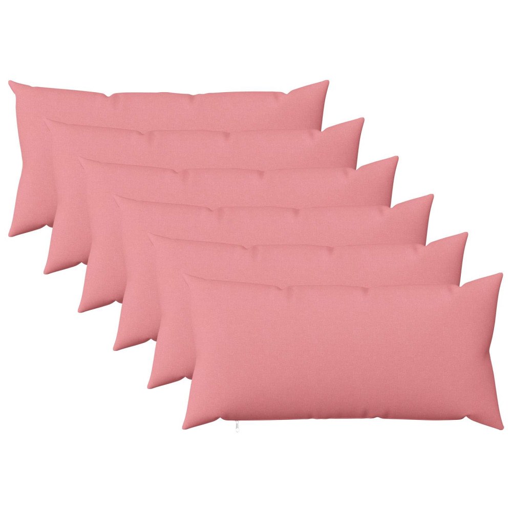 vidaXL Kuddöverdrag 6 st HEERLEN Rosa 40 x 70 cm Tyg