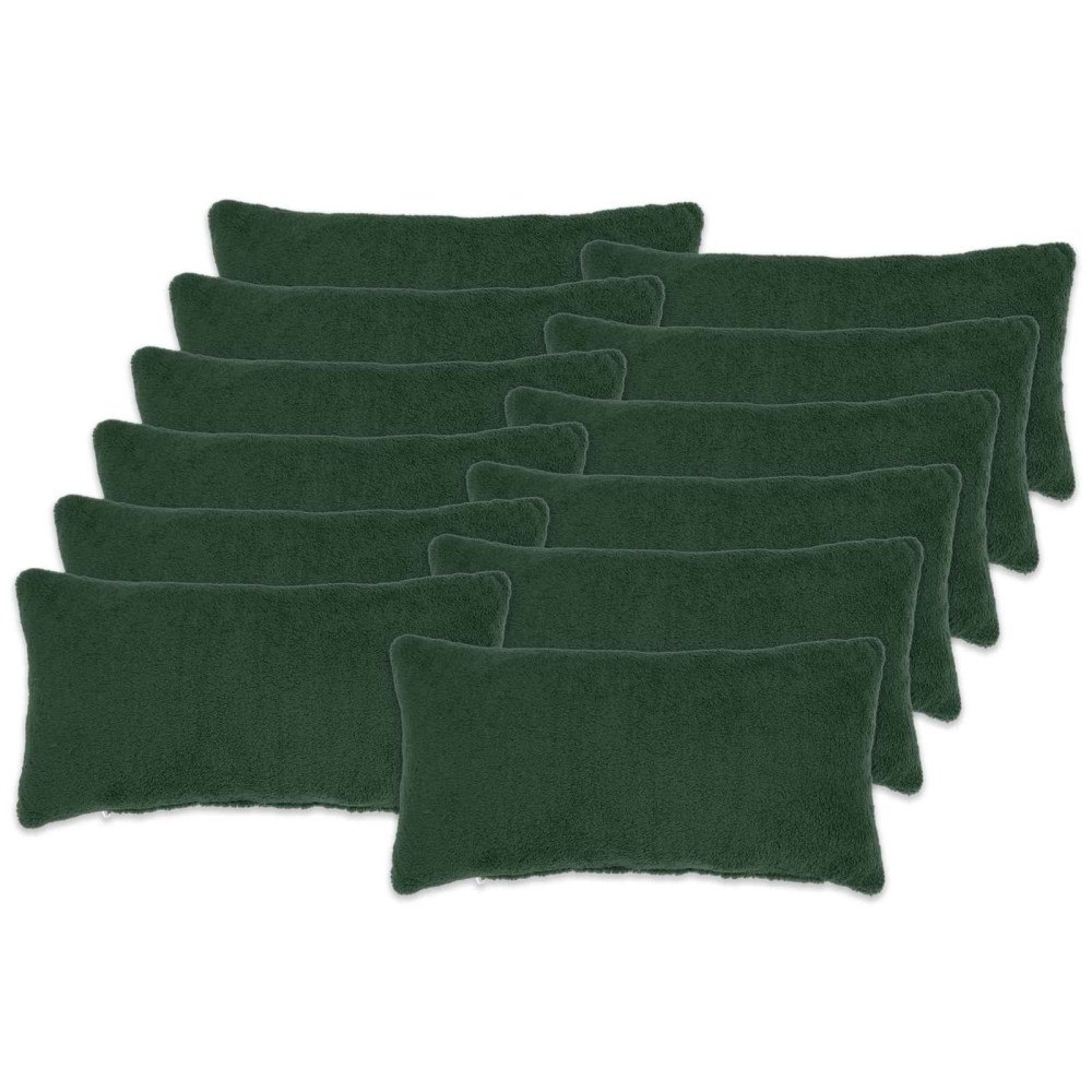 vidaXL Kuddöverdrag 12 st HEERLEN Mörkgrön 40 x 80 cm Bouclé