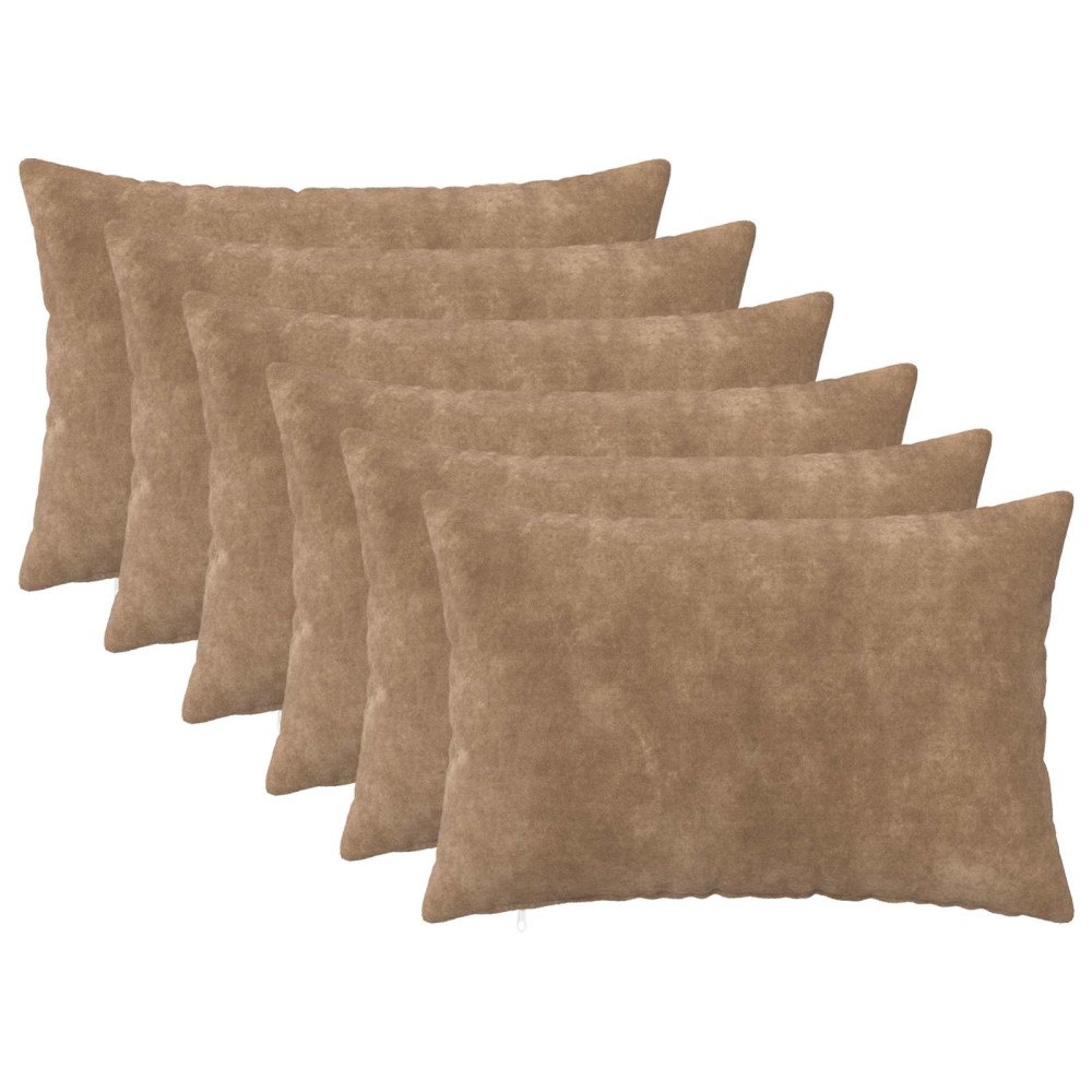 vidaXL Kuddöverdrag 6 st HEERLEN Taupe 50 x 70 cm Mikrofiber Fleece