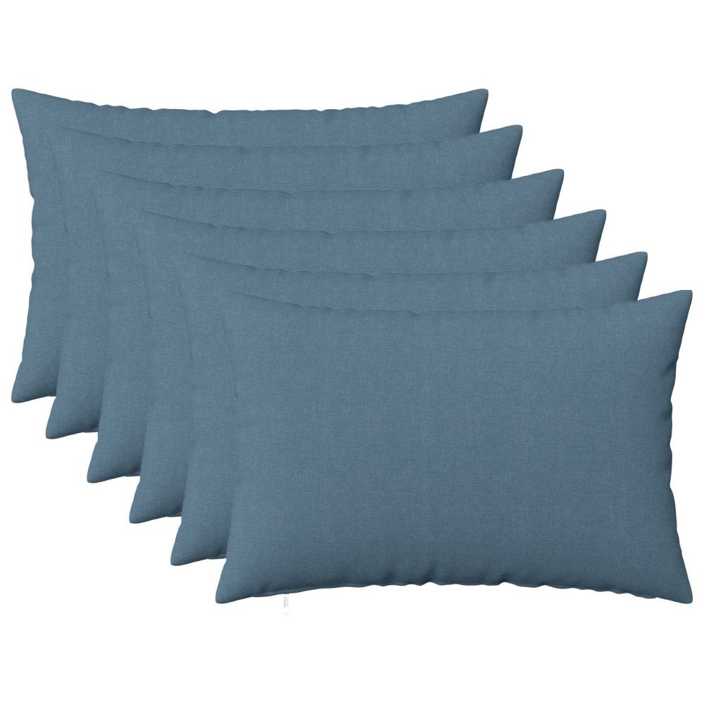 vidaXL Kuddöverdrag 6 st HEERLEN Jeansblå 50 x 75 cm Tyg