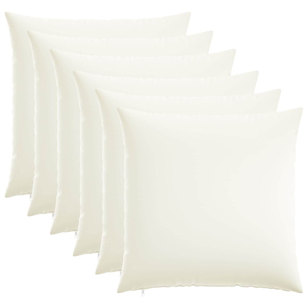vidaXL Kuddöverdrag 6 st HEERLEN Vit 55 x 55 cm Tyg