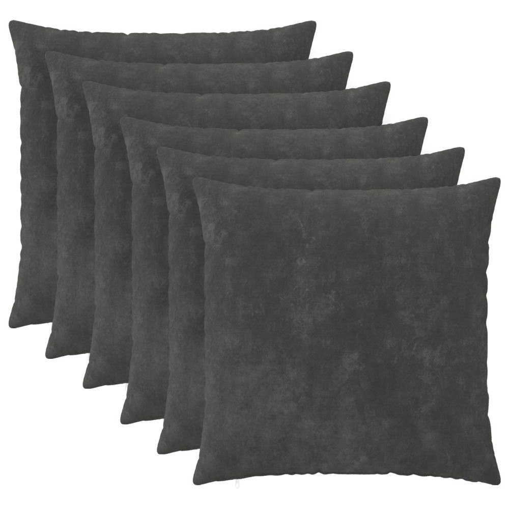 vidaXL Kuddöverdrag 6 st HEERLEN Antracit 55 x 55 cm
