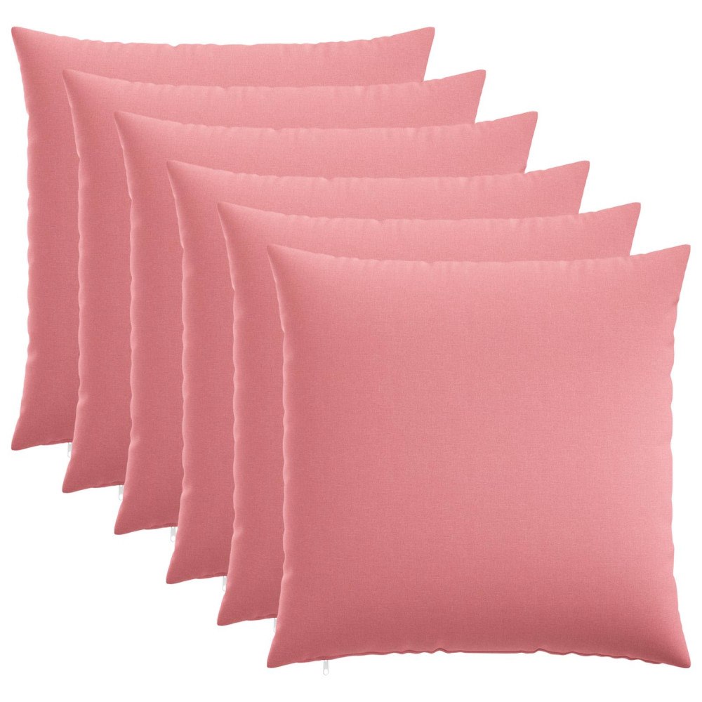 vidaXL Kuddöverdrag 6 st HEERLEN Rosa 70 x 70 cm Tyg