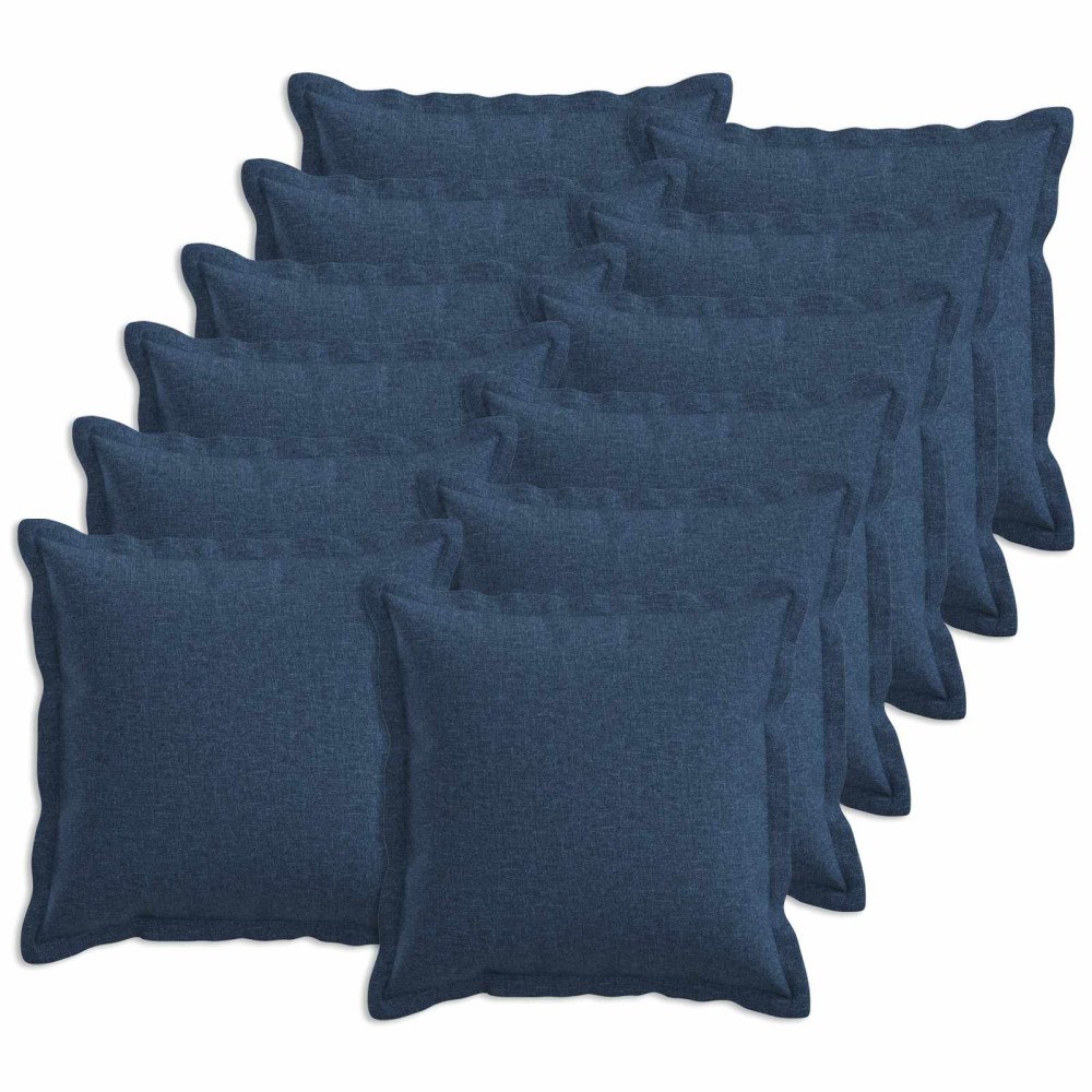 vidaXL Kuddöverdrag 12 st HOUTEN Blå 40 x 40 cm Faux Linne
