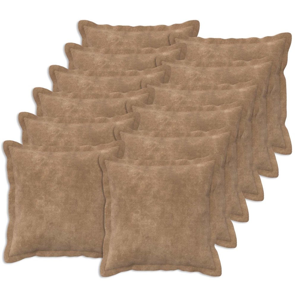 vidaXL Kuddöverdrag 12 st HOUTEN Taupe 40 x 40 cm Mikrofiber Fleece