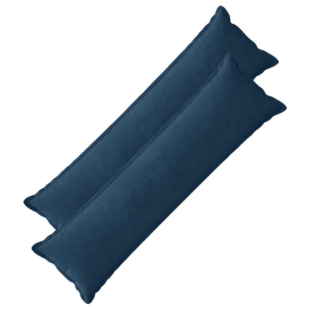 vidaXL Kuddöverdrag 2 st HOUTEN Mörkblå 40 x 145 cm manchester