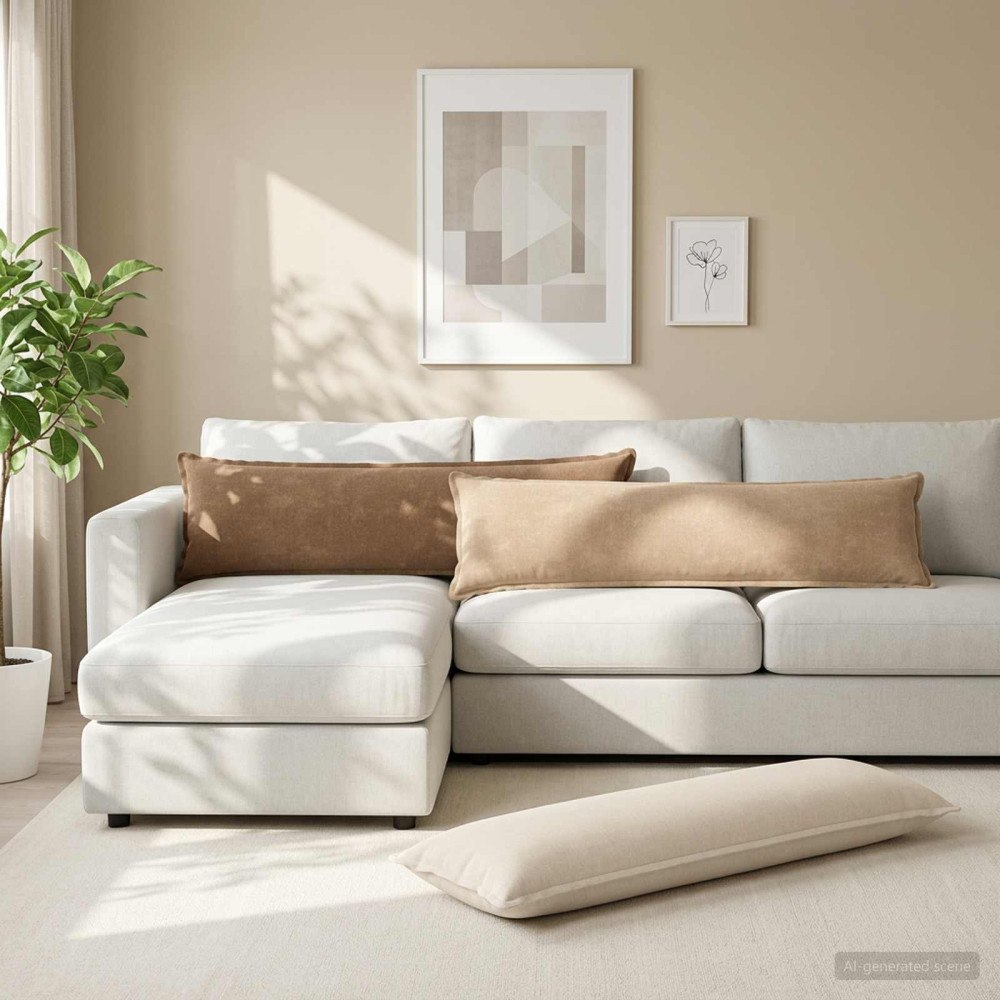 vidaXL Kuddöverdrag 2 st HOUTEN Taupe 40 x 145 cm Chenilletyg