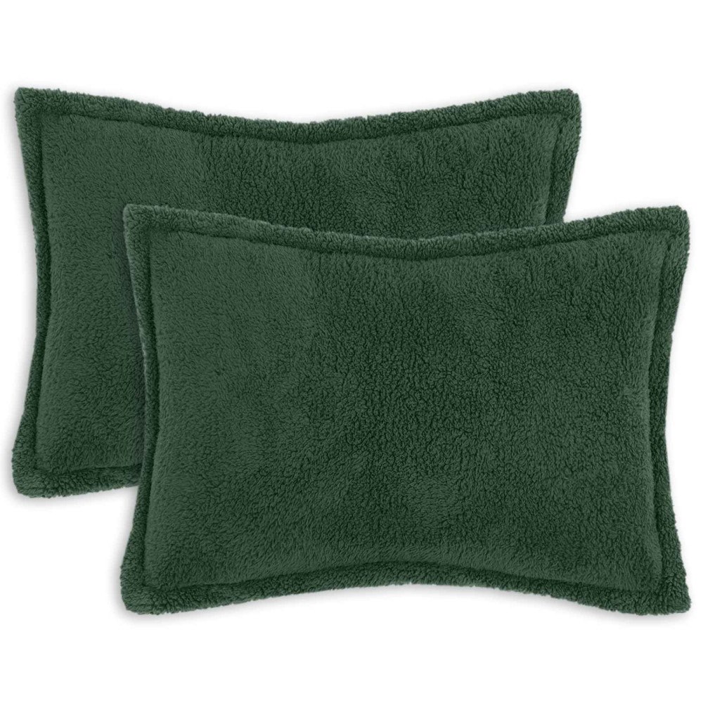 vidaXL Kuddöverdrag 2 st HOUTEN Mörkgrön 40 x 60 cm Bouclé