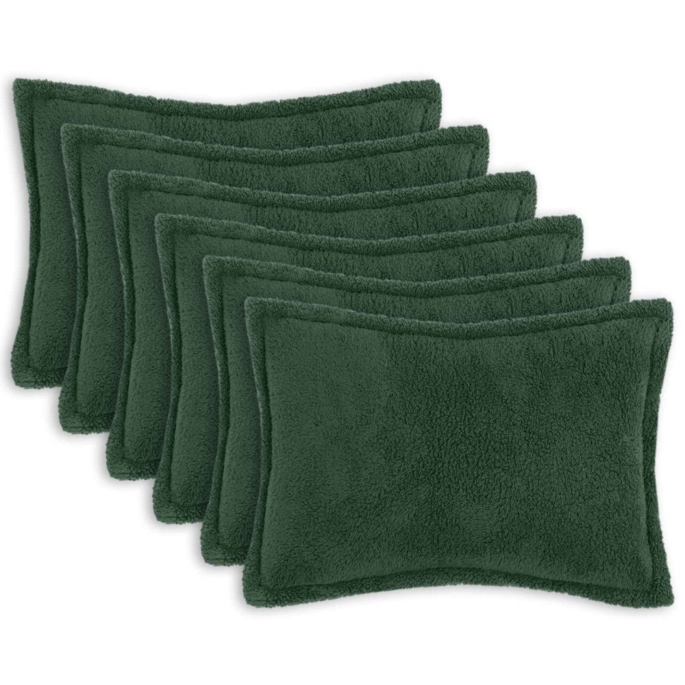 vidaXL Kuddöverdrag 6 st HOUTEN Mörkgrön 40 x 60 cm Bouclé