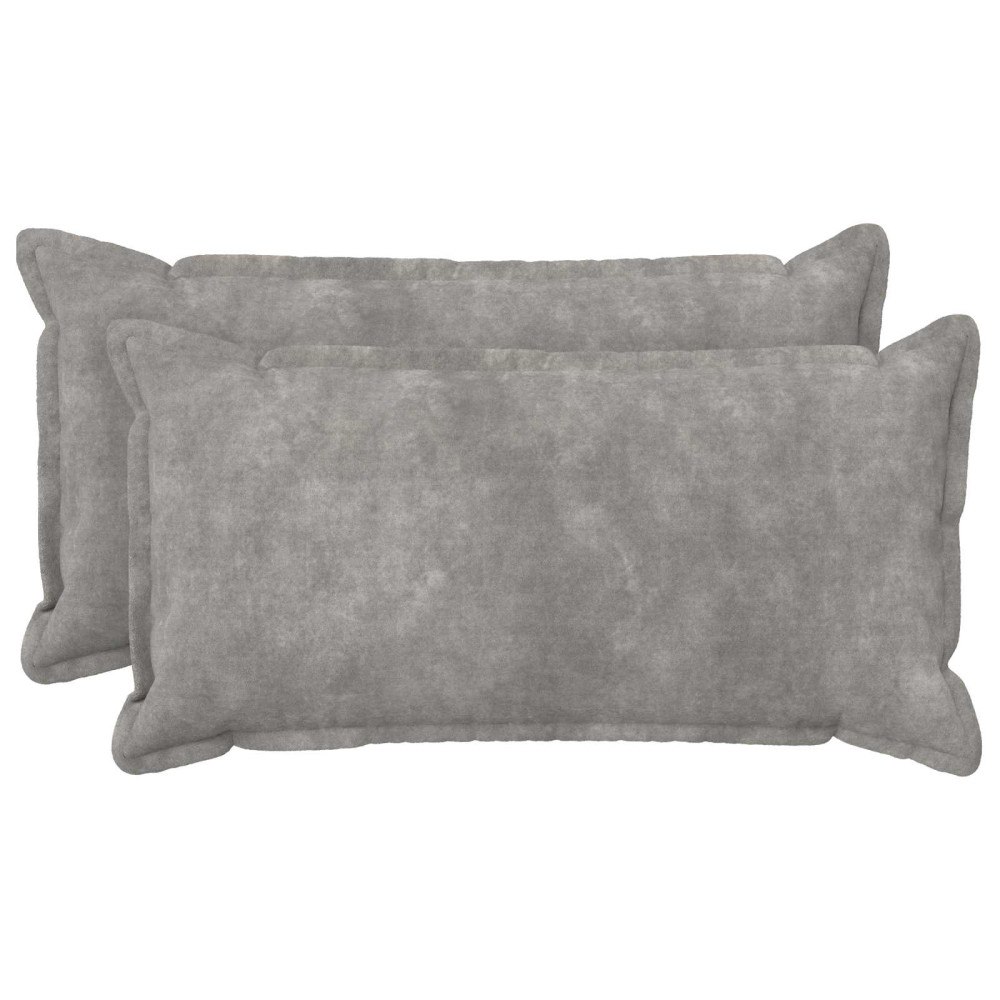 vidaXL Kuddöverdrag 2 st HOUTEN Ljusgrå 40 x 70 cm Mikrofiber Fleece