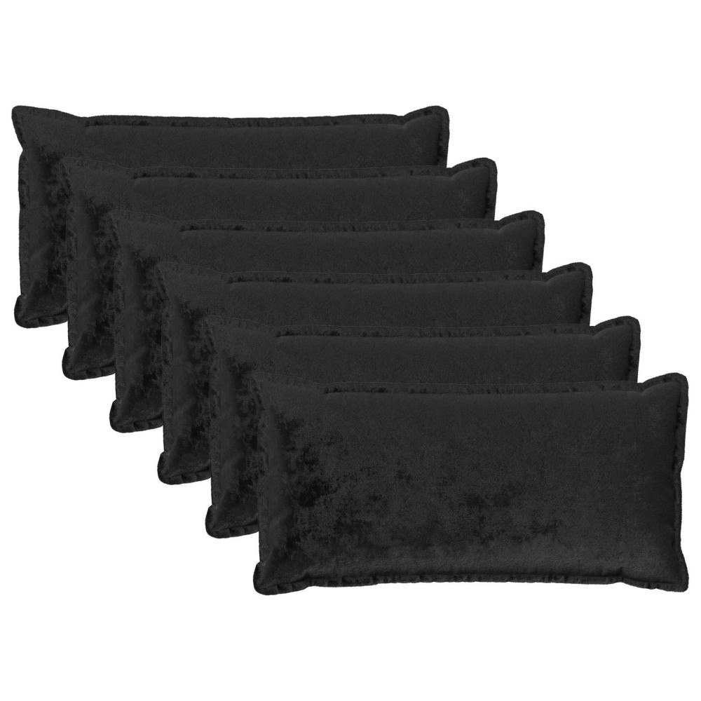 vidaXL Kuddöverdrag 6 st HOUTEN Svart 40 x 70 cm Flanell