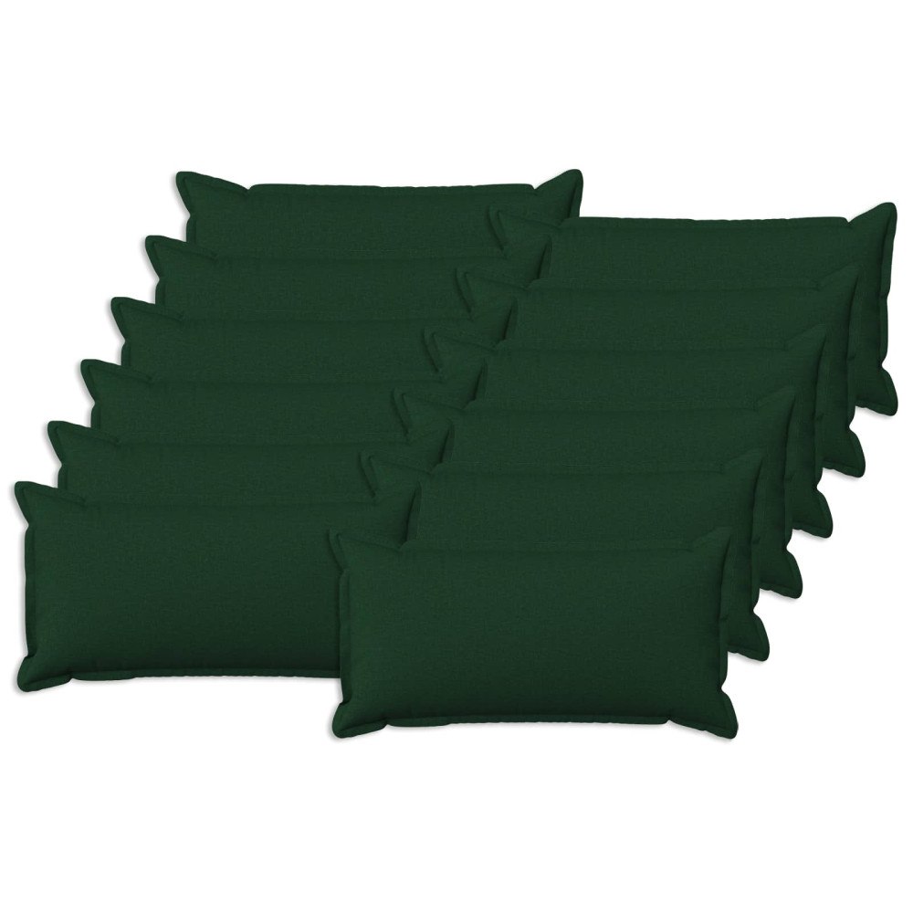 vidaXL Kuddöverdrag 12 st HOUTEN Mörkgrön 40 x 80 cm Faux Linne
