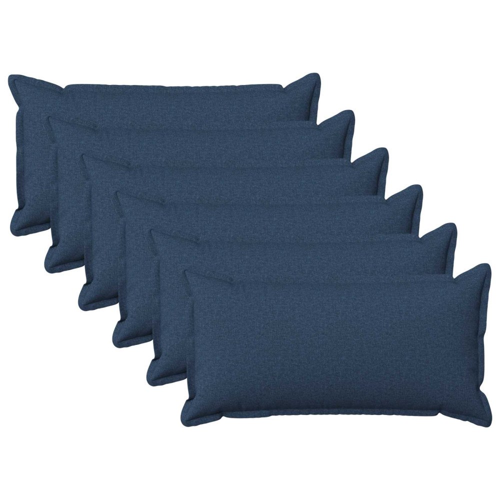 vidaXL Kuddöverdrag 6 st HOUTEN Blå 40 x 80 cm Faux Linne