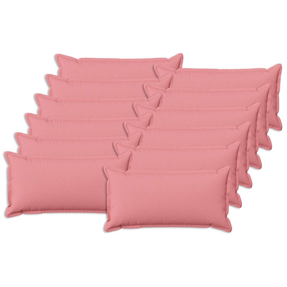 vidaXL Kuddöverdrag 12 st HOUTEN Rosa 40 x 80 cm Faux Linne