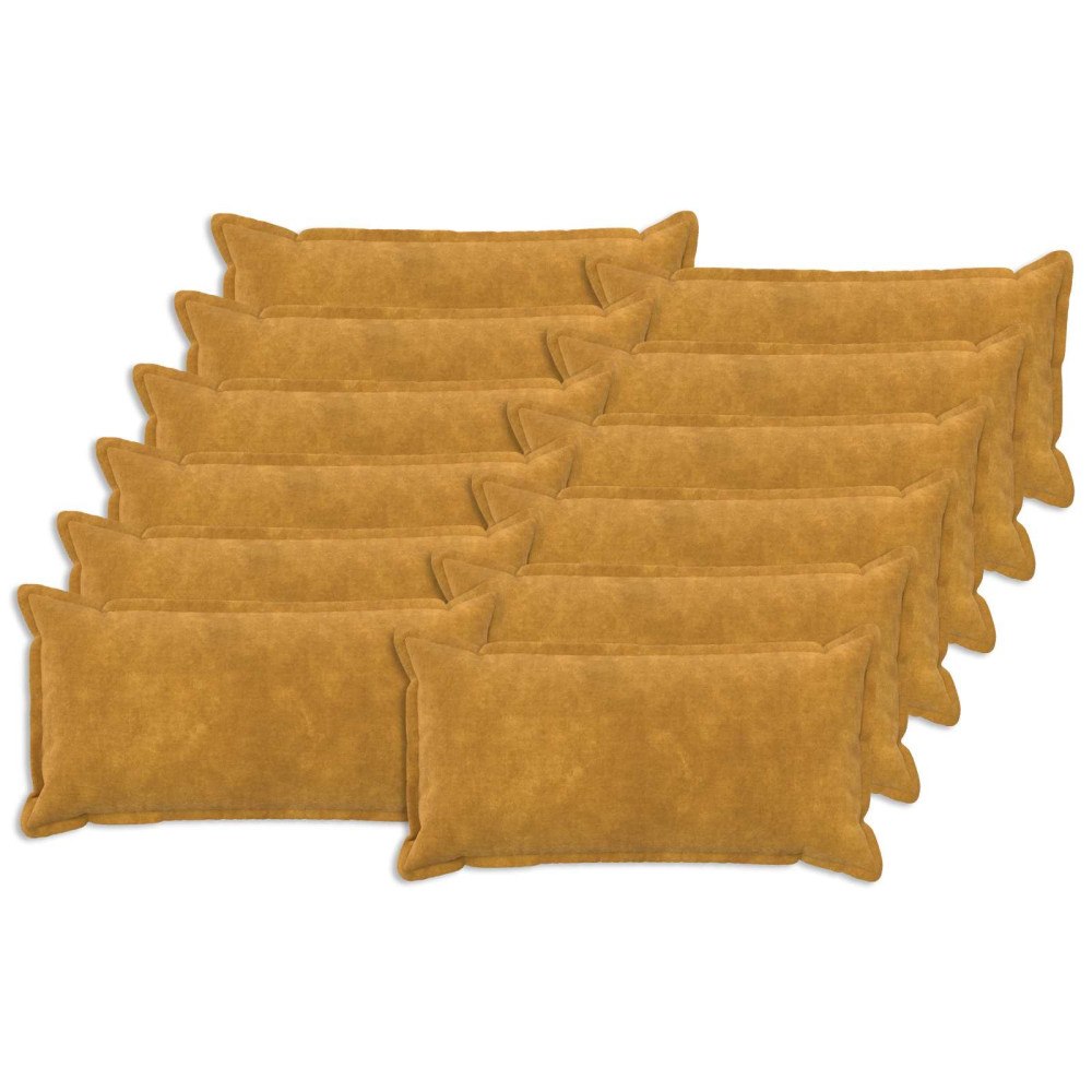 vidaXL Kuddöverdrag 12 st HOUTEN Gul 40 x 80 cm Mikrofiber Fleece