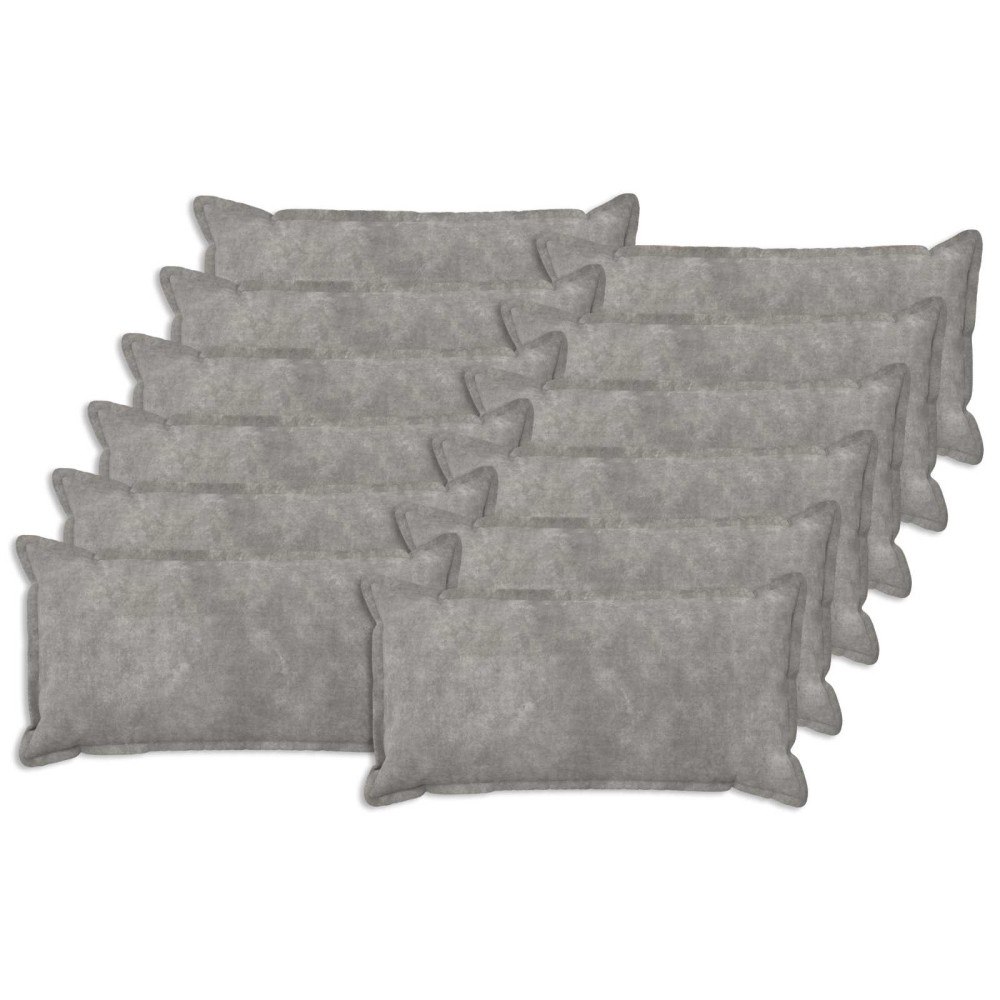 vidaXL Kuddöverdrag 12 st HOUTEN Ljusgrå 40 x 80 cm Mikrofiber Fleece