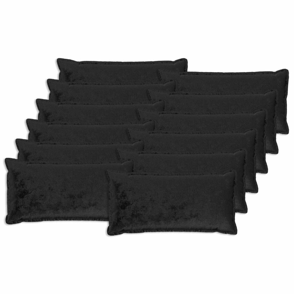 vidaXL Kuddöverdrag 12 st HOUTEN Svart 40 x 80 cm Flanell